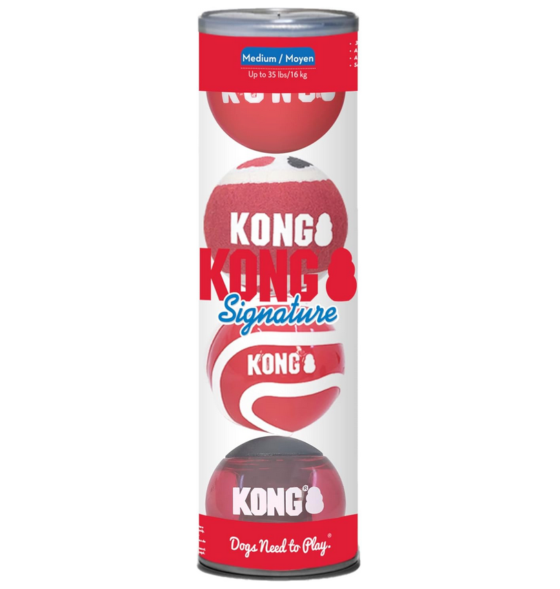 Kong Signature Balls 4 Pieces Assorted Medium - 1gr