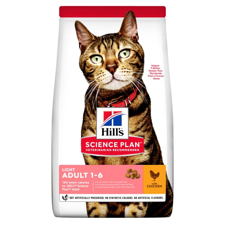 Hill's Science Plan Light Adult Cat Food With Chicken - 3 Kg