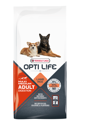 Versele Laga Opti Life Adult Digestion Medium & Maxi Lamb - 12.5 Kg