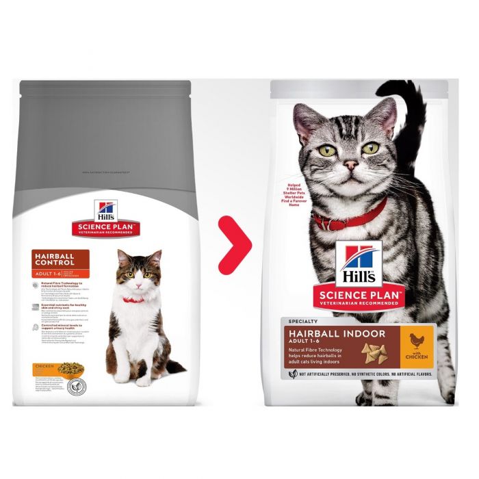 Hill's Science Plan Hairball Indoor Adult Cat Food With Chicken - 3 Kg