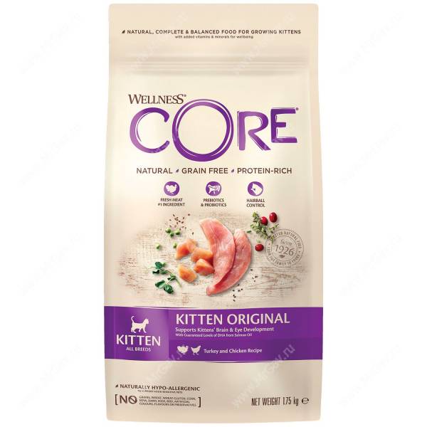 Wellness Core Turkey With Salmon Recipe Kitten Dry Food - 300gr