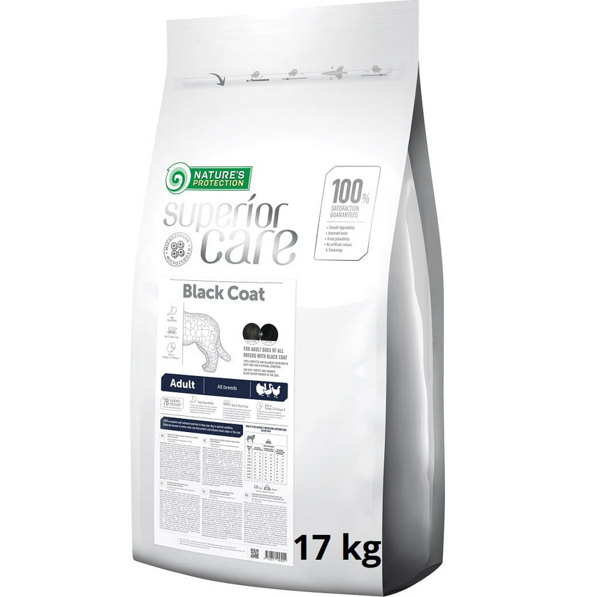 Natures Protection Superior Care Dry With Poultry For Adult Dogs With Dark Coat - 17 Kg