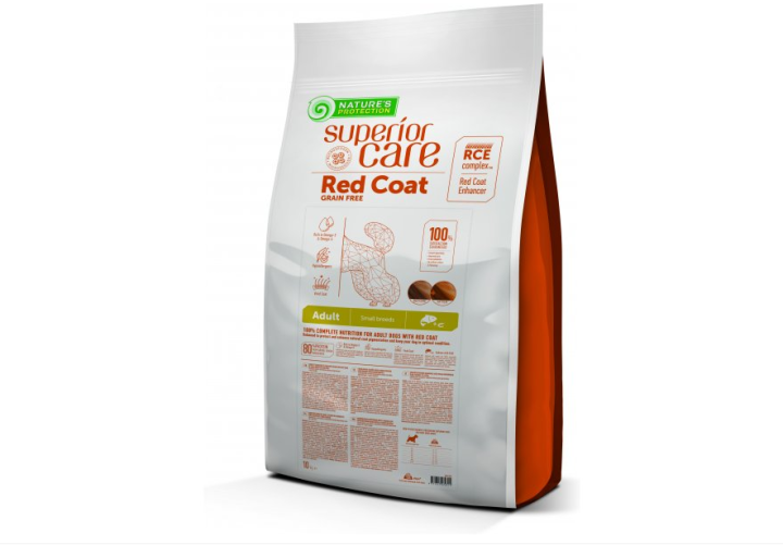 Natures Protection Superior Care Grain Free Food Adult Dogs Small Breeds Red Coat With Salmon - 1.5 Kg