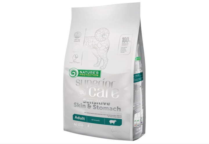 Natures Protection Superior Care Adult Dogs All Breeds Sensitive Skin And Stomach With Lamb - 10 Kg