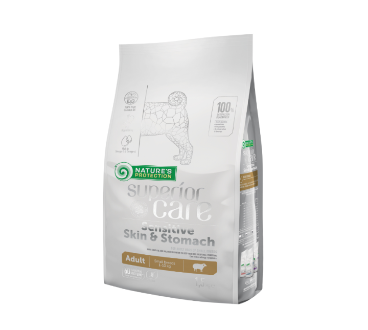 Natures Protection Superior Care Adult Small Breeds With Sensitive Skin And Stomach With Lamb - 10 Kg