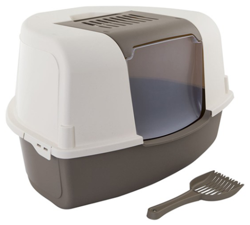 Leo Corner Cat Litter Pan Grey