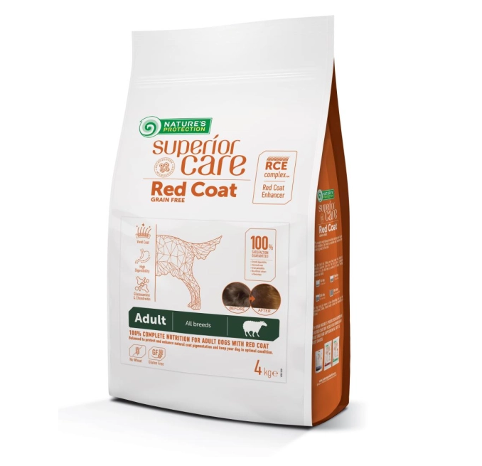 Natures Protection Superior Care Grain Free Food Adult Dogs All Breeds Red Coat With Lamb - 10 Kg