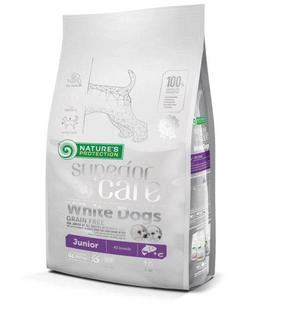 Natures Protection Superior Care White Dogs Junior All Breeds Grain Free Salmon - 17 Kg