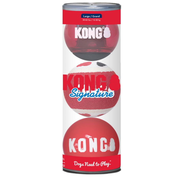Kong Signature Balls 3 Pieces Assorted Large - 100gr