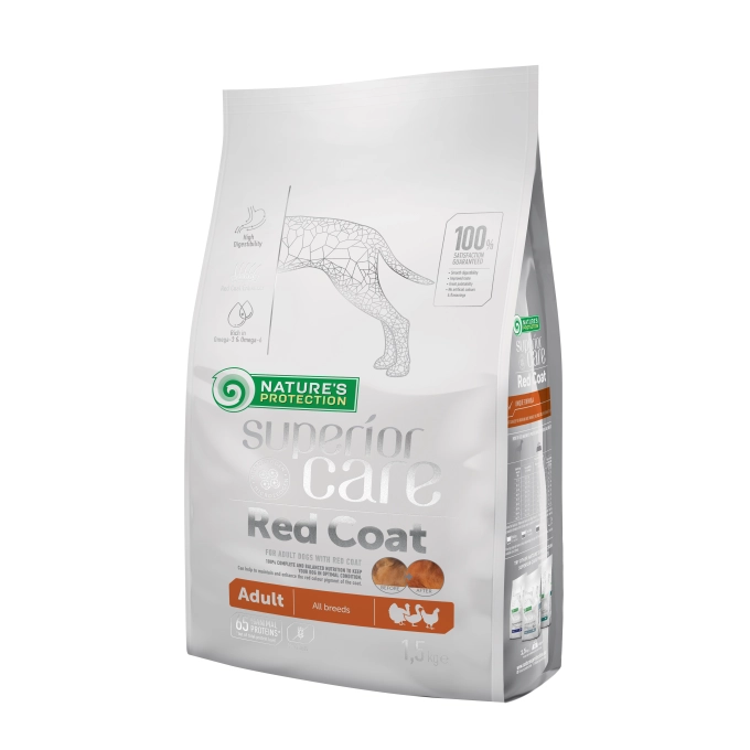 Natures Protection Superior Care Dry Food For Adult, All Breed Dogs With Red Coat With Poultry 17kg - 17 Kg