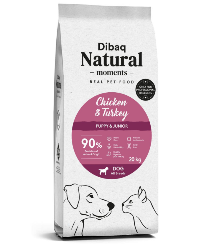 Dibaq Natural Moments Puppy & Junior All Breeds Chicken And Turkey - 20 Kg