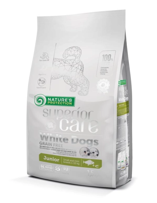 Natures Protection Superior Care Grain Free Junior White Dog Dry Food With White Fish - 17 Kg