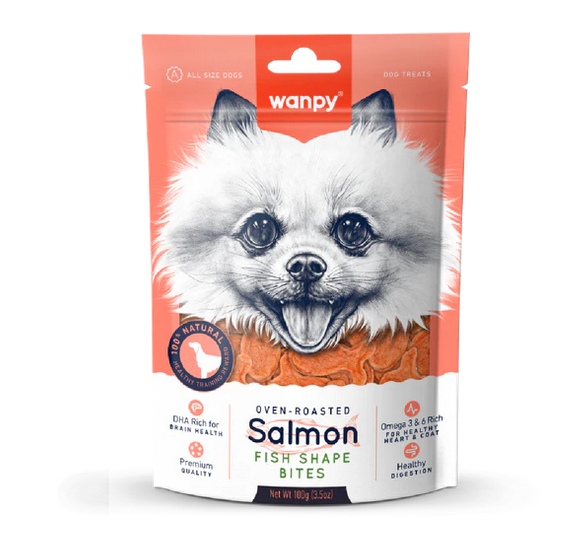 Wanpy Salmon Fish Shape Bites - 100gr