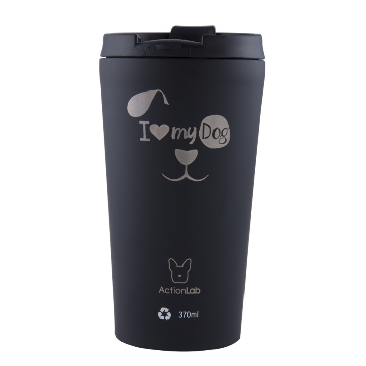 Coffee Thermos Black I Love My Dog - 370ml
