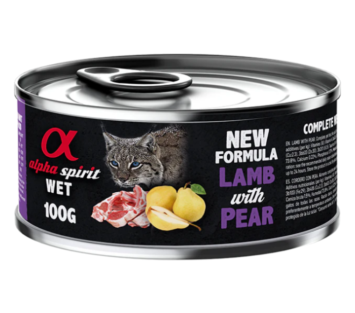 Alpha Spirit Lamb With Pear For Sterilized Cat Wet Food - 100gr