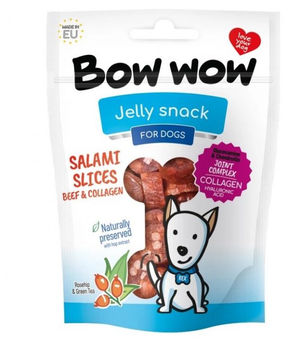 Bow Wow - Salami Slices Beef & Collagen 80gr - 80gr