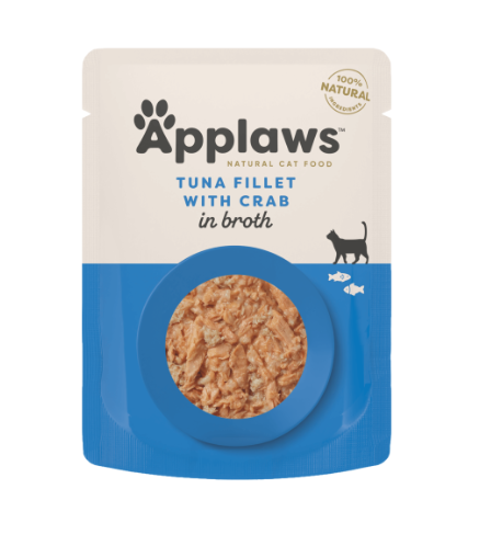 Applaws Tuna Fillet With Crab Adult In Broth Cat Pouch - 70gr