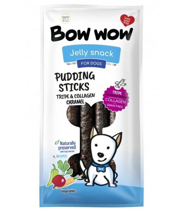 Bow Wow - Pudding  Sticks Tripe & Collagen 6pcs