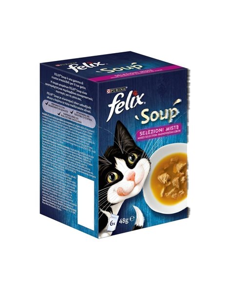Felix Cat Soup Beef, Chicken And Tuna 6x48gr - 48gr
