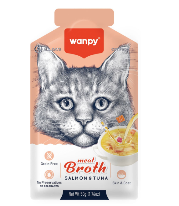 Wanpy Meat Broth Salmon & Tuna For Cats - 50gr
