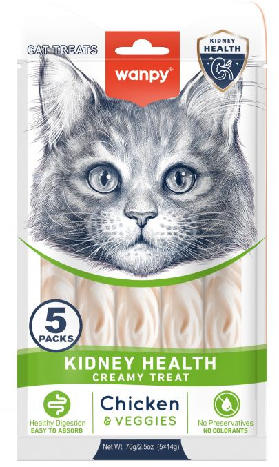 Wanpy Kidney Health Creamy Treat With Chicken & Veggies - 70gr