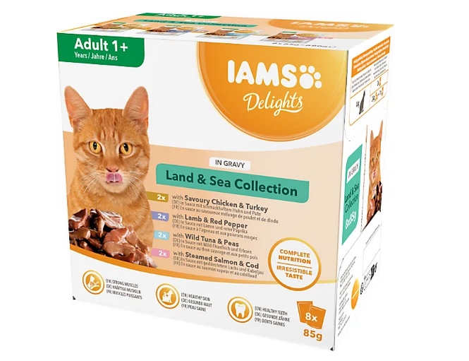 Iams Cat Land And Sea Gravy 85gr X 8 - 680gr