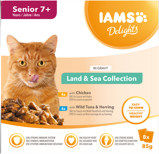 Iams Delight Senior Land And Sea Collection In Gravy