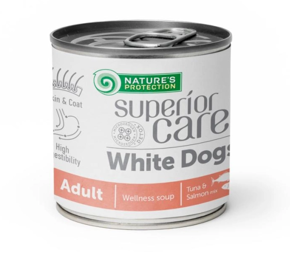 Natures Protection Superior Care Adult White Dog Wellness Soup With Tuna And Salmon - 140gr
