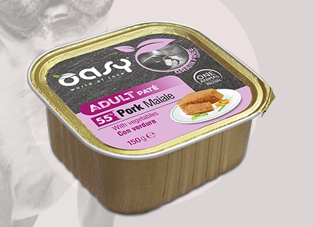 Oasy Grain Free Adult Dog Pate Pork With Vegetables - 150gr