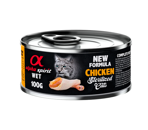 Alpha Spirit Chicken Adult Sterilized Wet Cat Food - 100gr