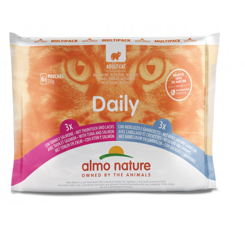Almo Nature Multipack Tuna With Salmon And Cod With Shrimp - 42gr