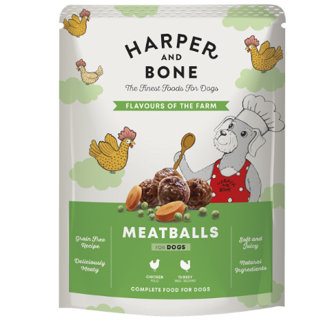 Harper & Bone Flavours Of The Farm Meatballs With Chicken And Turkey Wet Dog Food - 300gr