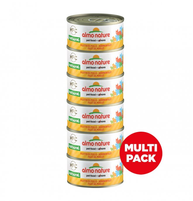Almo Nature Hfc Natural Chicken Breast 5+1 Free Multi Pack - 420gr