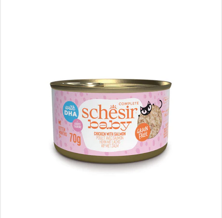Schesir Cat's wet food Baby Chicken With Salmon In Broth 70gr