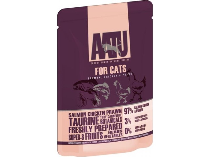 Aatu Wet Food For Cats Salmon, Chicken & Prawn - 85gr