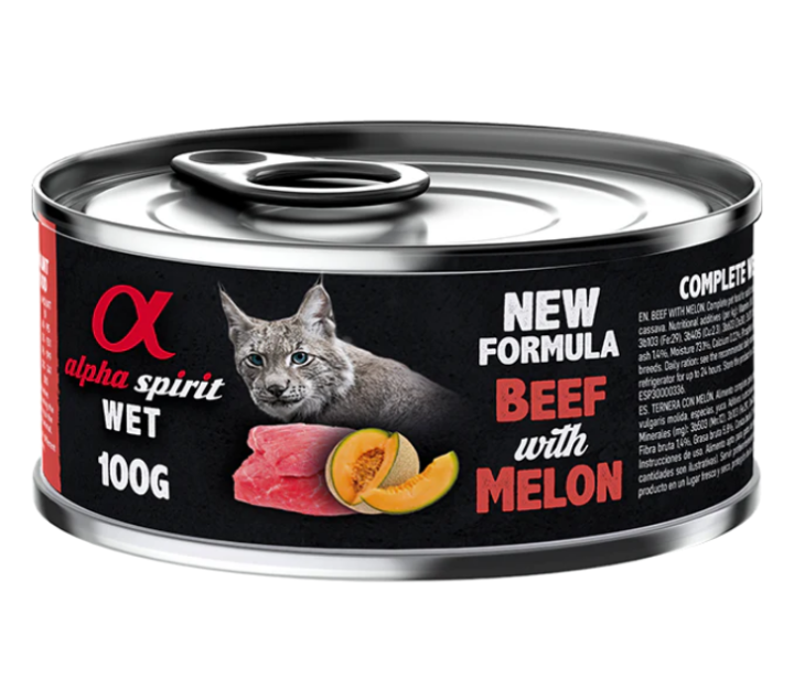 Alpha Spirit Beef With Melon Wet Cat Food - 100gr