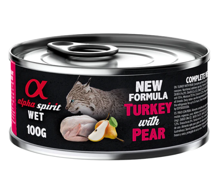 Alpha Spirit Turkey With Pear Wet Cat Food - 100gr