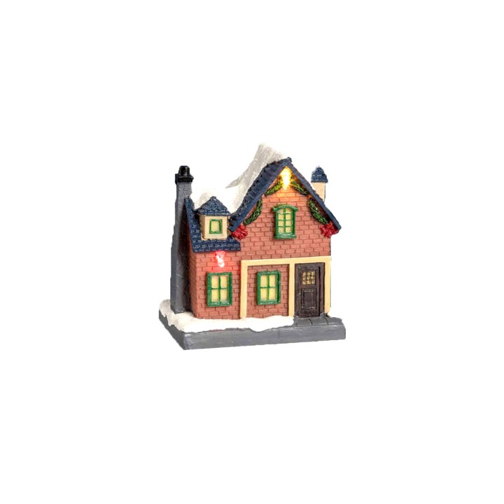 Χριστουγεννιατικο Σπιτακι Με Φως L.9,5Xp.6,5Xh.10 Cm Christmas Light-Up House L.9.5Xp.6.5Xh.10 Cm