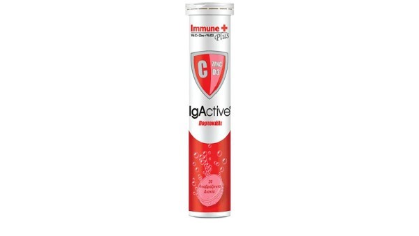 IgActive  Immune+, C,D,Zn Effervescent Tabs, 20
