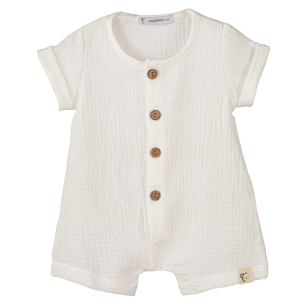 Calamaro Baby Summer Altea Cheesecloth Romper - Cream