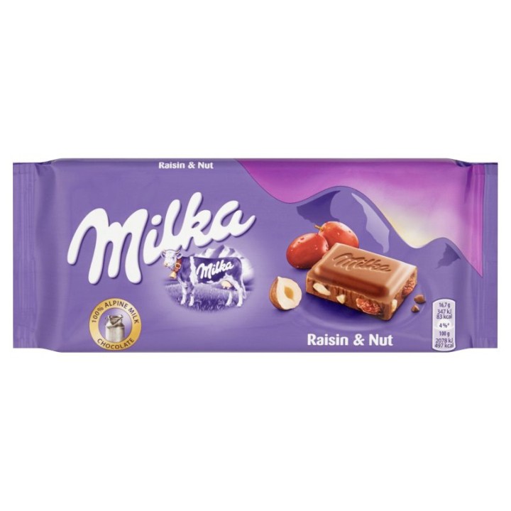 Milka Raisin & Nut Chocolate 100gr