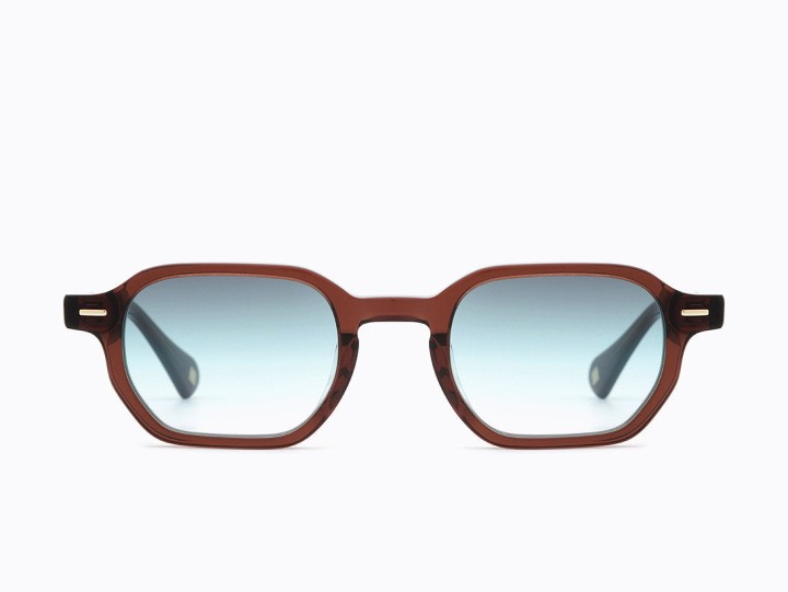 Carolina Lemke Jupiter Geometric Men's sunglasses Color Trans Light Grey Lens Color Gradient Turquoise To Transparent