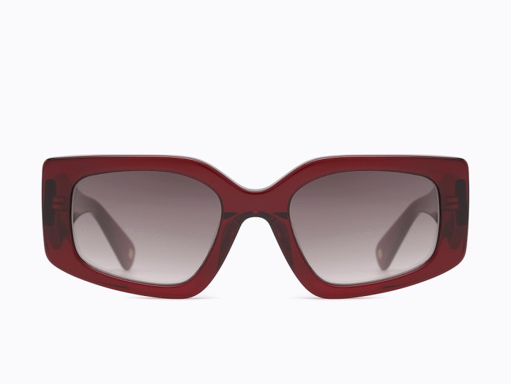 Carolina Lemke Onasys Rectangle  Women's sunglasses  Color Transparent Taupe Lens Color Gradient Dark Chocolate To Brown To Light Moca