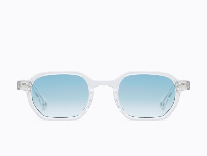 Carolina Lemke Legacy Geometric Men's sunglasses Color Shiny Transparent Lens Color Gradient Blue To Transparent