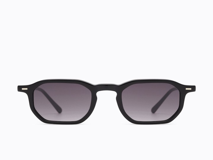 Carolina Lemke Quartz Geometric Men's sunglasses Color Shiny Black Lens Color Gradient Smoke