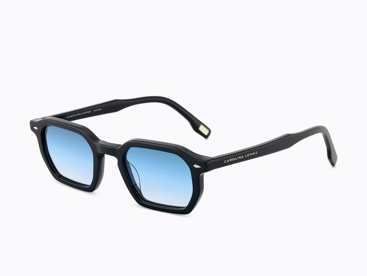 Carolina Lemke Cricket Geometric Men's sunglasses Color Transparent Dark Brown Lens Color Gradient Dark Turquoise To Transparent