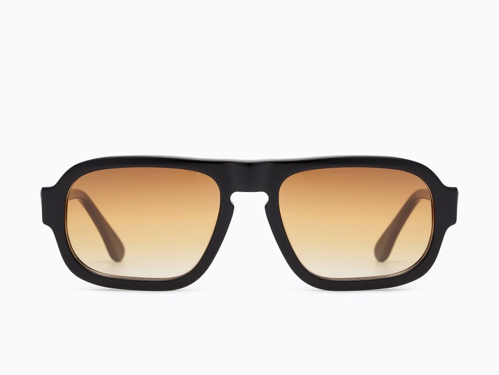 Carolina Lemke Hymm Rectangle Men's sunglasses Color Trans Brown Grey Lens Color G15