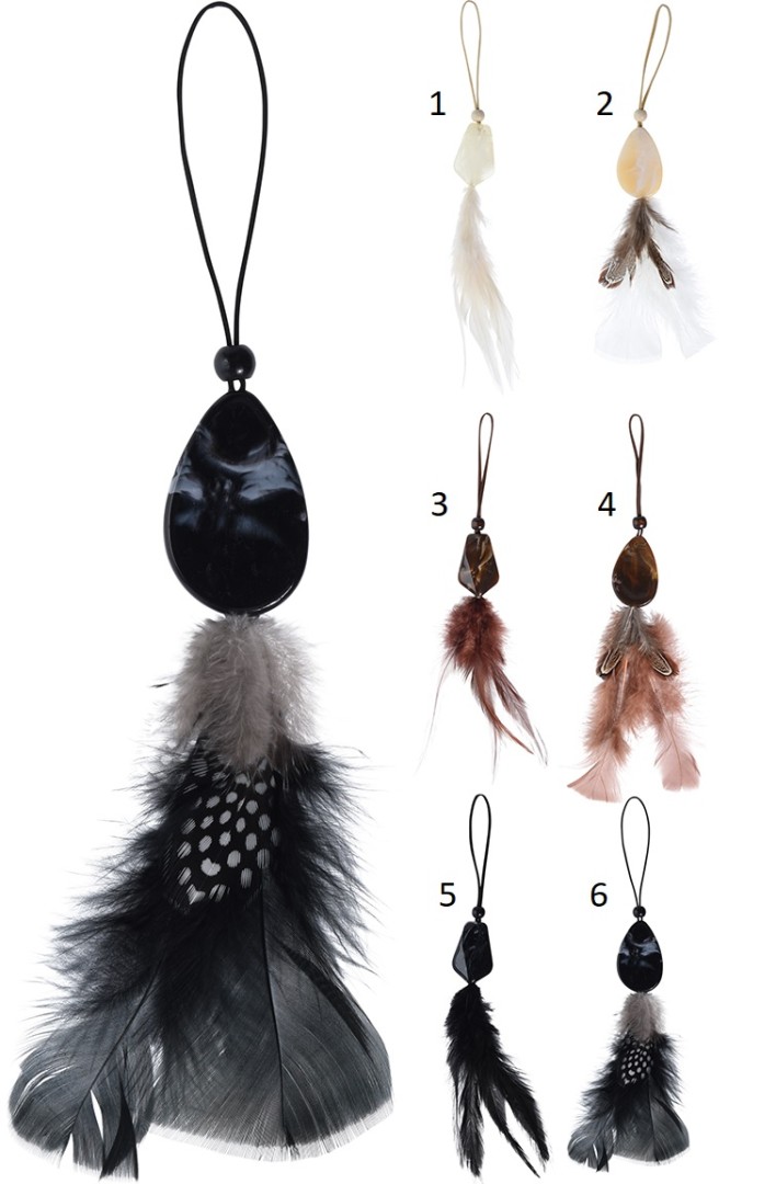 CHRISTMAS HANGING DECORATION WITH FEATHER 28CM - ASSORTED DESIGNS