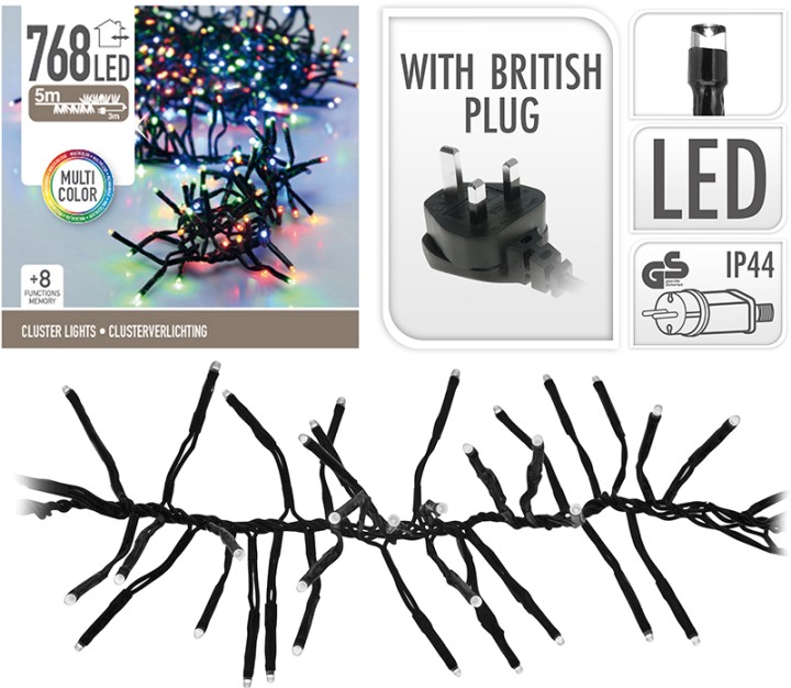XMAS CLUSTERLIGHTS 768L MULTI
