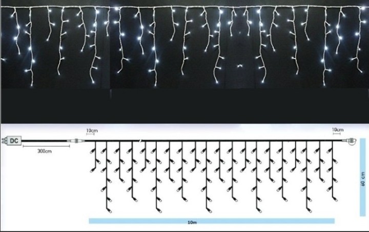 XMAS LED ICICLE 500L 10M EXT